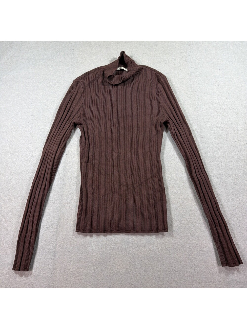 Abercrombie & Fitch Ribbed Mock Neck Knit Sweater Brown Women's Size S 0215